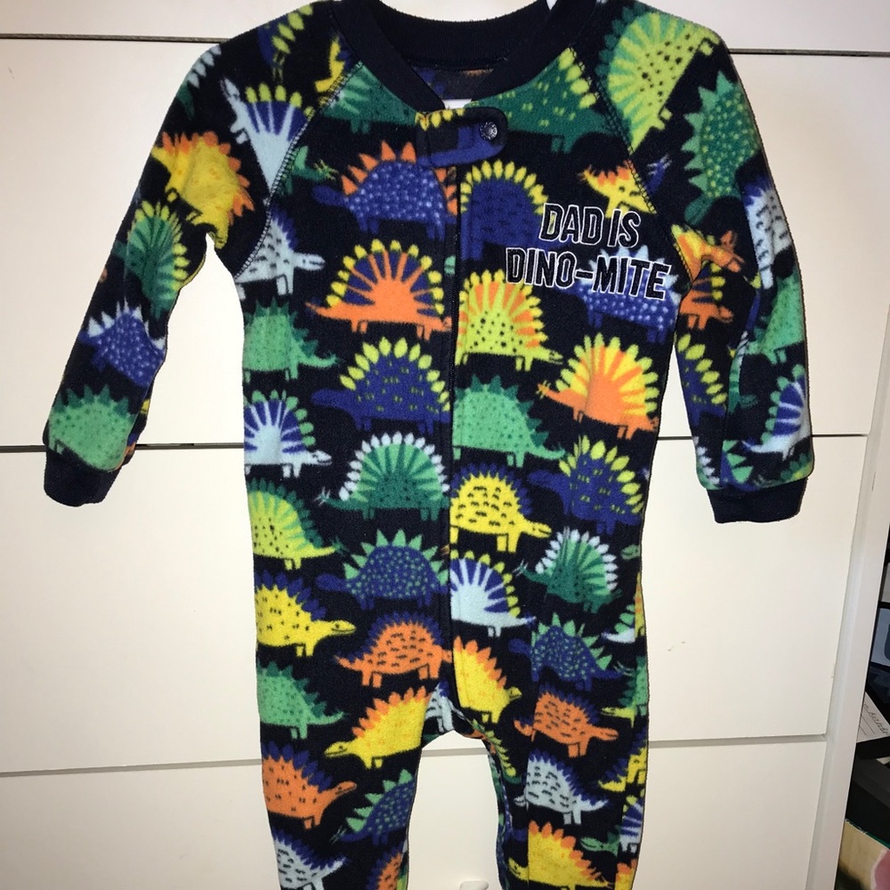 Dinosaur fleece footed pajamas